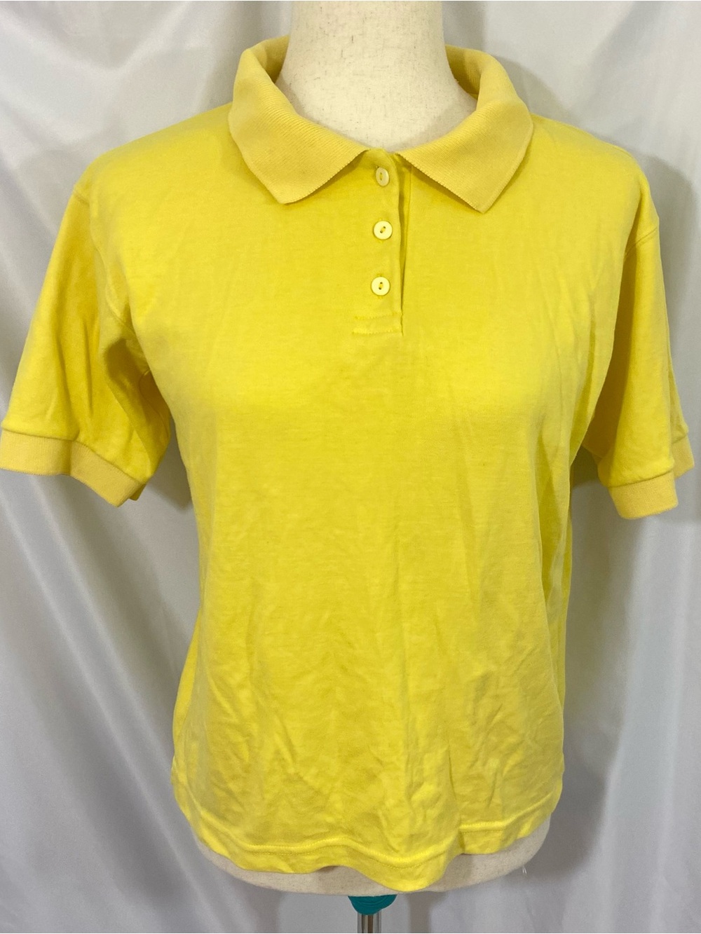 Vintage Yellow Short Sleeve Polo Tee